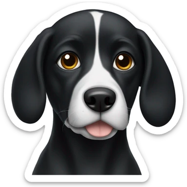 Dog that is black with a white nose and floppy ears sticker