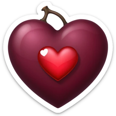 Corazón de color vino tinto oscuro sticker