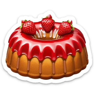 bundt cake with strawberries sticker