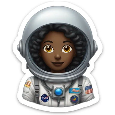 Halloween black girl astronaut sticker