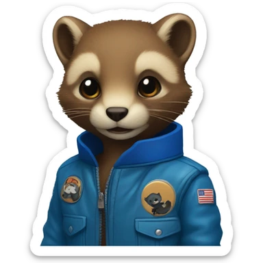 marten in a blue bomber jacket sticker