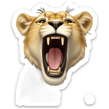 Lioness roaring sticker