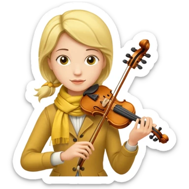 Violinist + yellow scarf. sticker