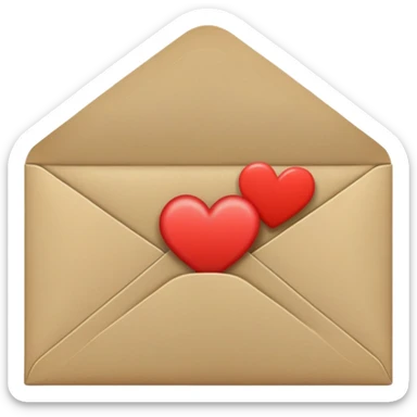 envelope with letter and heart  khaki  sticker