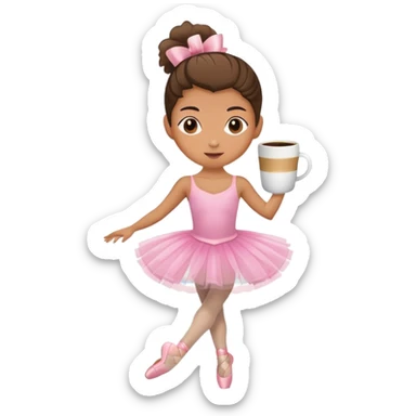 Ballet dancer performing with a coffee mug head sticker