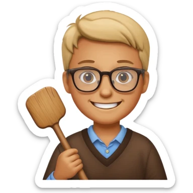 A cartoon character teaching with stick sticker