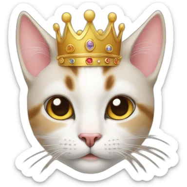 cat wearing a crown sticker