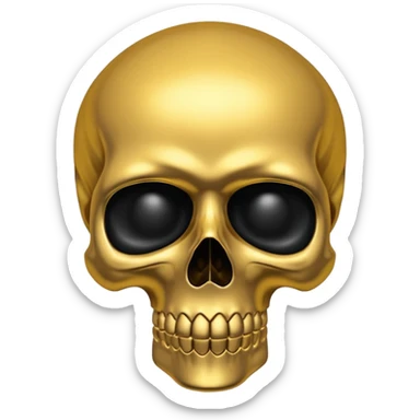 💀 gold skull bottom half for nose and jaw and black top half is black for forehead  sticker