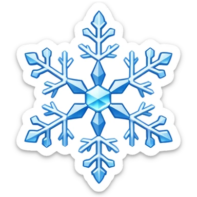 white snowflake with blue snowflake sticker