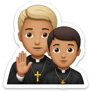 Chico confesándose con un sacerdote  sticker