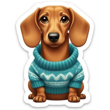 dachshund in a sweater sticker