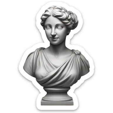 greco-roman bust drapery female sculpture sticker