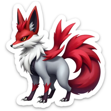 Shiny Exotic Gothic Delphox-Zoroark-Zangoose-hybrid-creature sticker