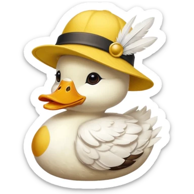 Duck with propeller hat sticker