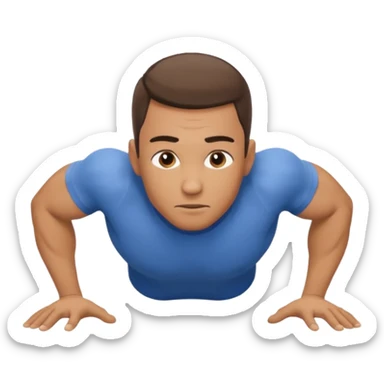 guy with a shirt on doing a push up. his head in neutral position, looking at the ground. 'F3' on his shirt sleeve sticker