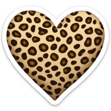 beige leopard heart sticker
