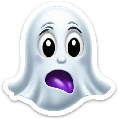 Ghost salivating thinking of eggplants sticker