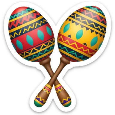 Colorful maracas with tribal patterns and small bead sounds.


 sticker