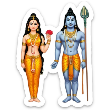 Lord shiva and Parvati ji sticker