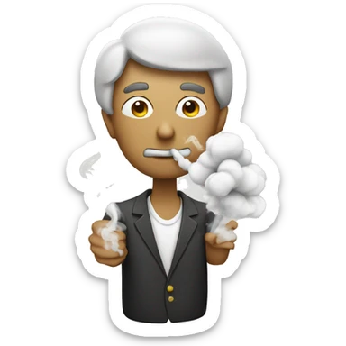 dude with a joint blowing smoke in the shape of a heart sticker