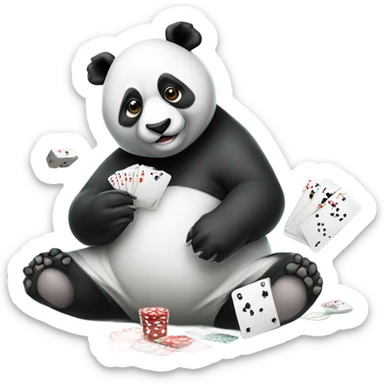 Pandas gambling sticker