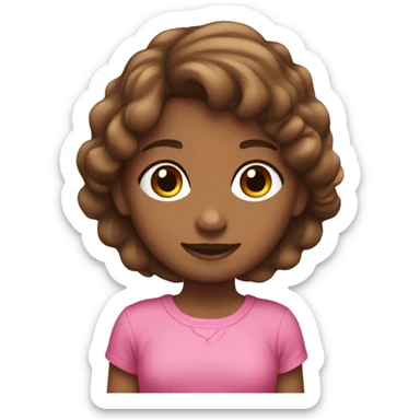 niña con el pelo marrón y ropa rosa  sticker