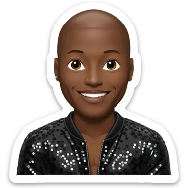 Tyrese Gibson with black sequin outfit sticker