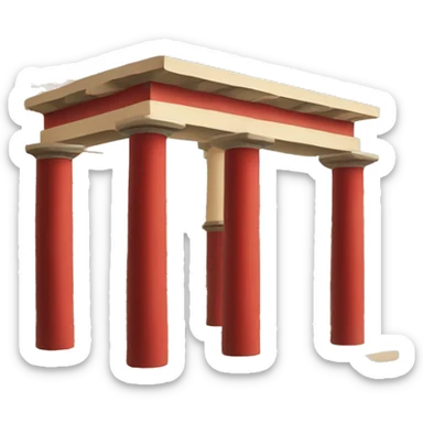 Knossos palace red columns sticker
