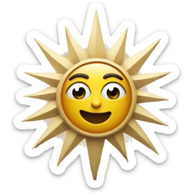 Star with the face of the Sun emoji  sticker