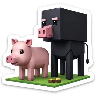 enderman minecraft chevauchant un cochon (clash royale sticker