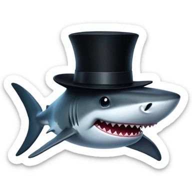 Shark with a top hat sticker