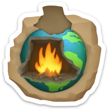 hearth with earth inside for earth day sticker