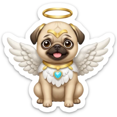 a pug vestido de anjo  sticker