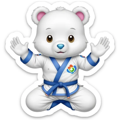 Care bear wearing a jiu jitsu gi sticker