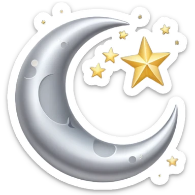 crescent moon and stars sticker