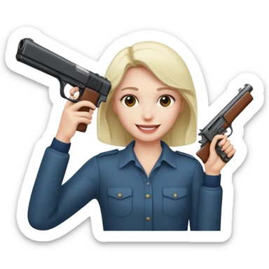 smiling holding a gun to my head  sticker