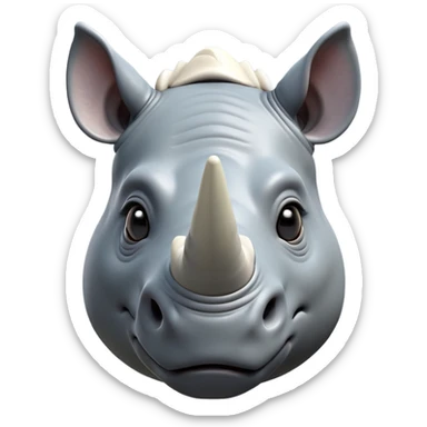 cinematic-cute-rhinoceros-zomed-out-portrait-emoji,-head-tilted-playfully-and-inquisitively,-featuring-a-rugged,-glossy-slate-gray-hide-with-a-gentle,-rounded-ivory-horn-and-round,-sparkling-eyes-filled-with-curious-wonder,-showing-the- (2) sticker