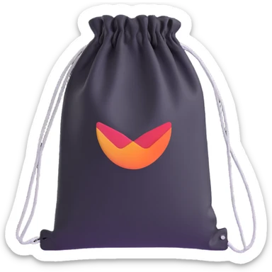 reusable cotton pouch with drawstring closure sticker