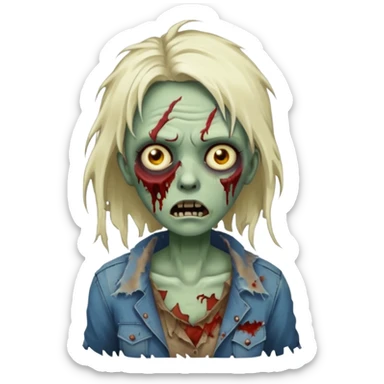 Zombie woman sticker