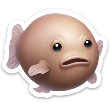 brown inflated blobfish with swirl top sticker