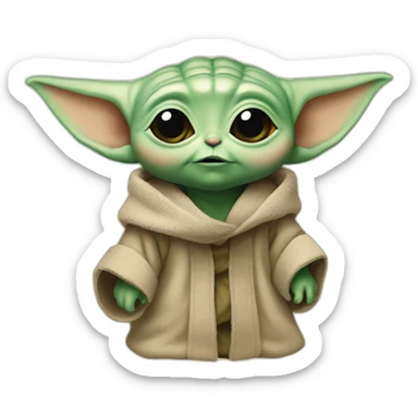 Baby yoda fanning sticker