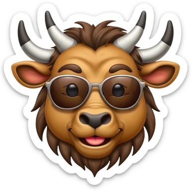happy gnu wearing sunglasses sticker