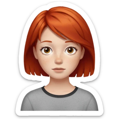 girl , short layer red hair sticker