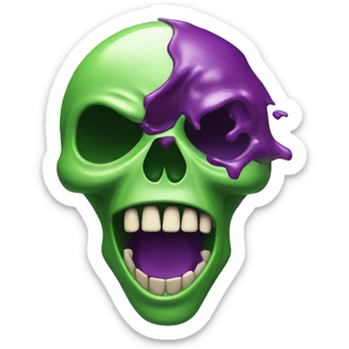 A barfing skull sticker