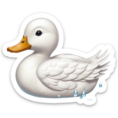 duck swimming sticker
