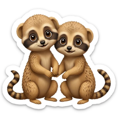 Baby meerkats doing funny activities  sticker