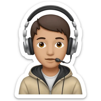 Person listening to music using headphones sticker