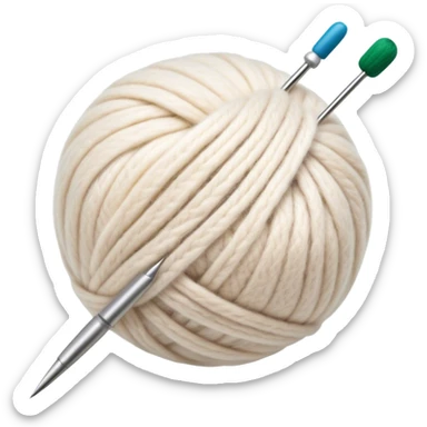 Felt crafting icon, wool fibers being felted, textured wool ball, needle and felting mat, minimalistic style, clean lines, transparent background. sticker