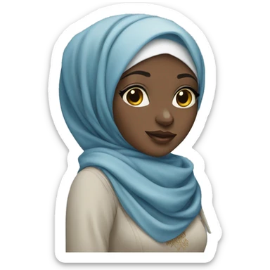 Ultra detailed african hijabi in blue sticker