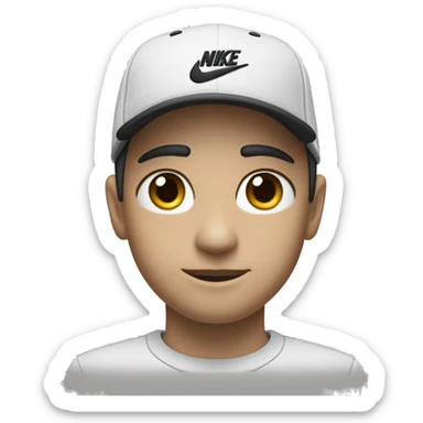 Una gorra nike en una persona blanca con sueter negro y pasamontañas  sticker